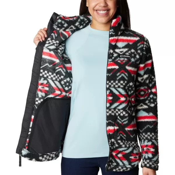 Columbia Womens West Bend Full ZipRed Lily Checkered Peaks