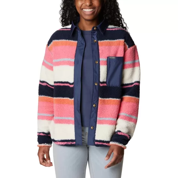 Columbia Womens West Bend Shirt JacketCamellia Rose Serendipity Stripe