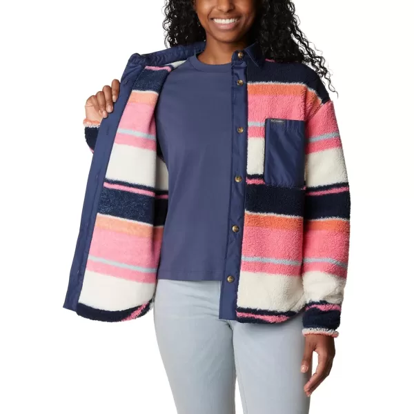 Columbia Womens West Bend Shirt JacketCamellia Rose Serendipity Stripe