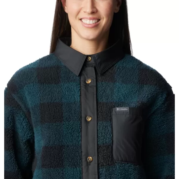 Columbia Womens West Bend Shirt JacketNight Wave Check Black