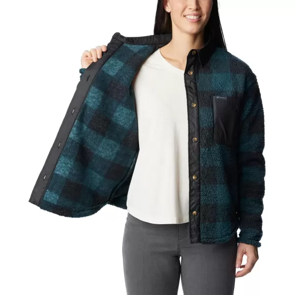 Columbia Womens West Bend Shirt JacketNight Wave Check Black