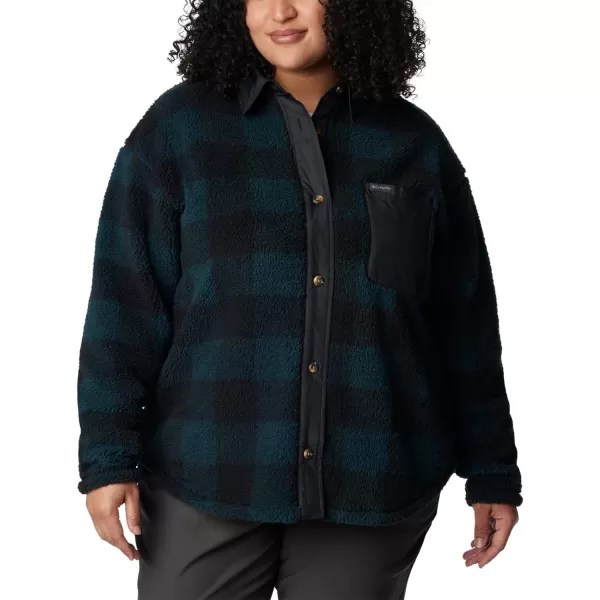 Columbia Womens West Bend Shirt JacketNight Wave Check Black