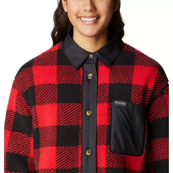 Columbia Womens West Bend Shirt JacketRed Lily Check Print