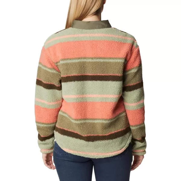 Columbia Womens West Bend Shirt JacketStone Green Serendipity Stripe