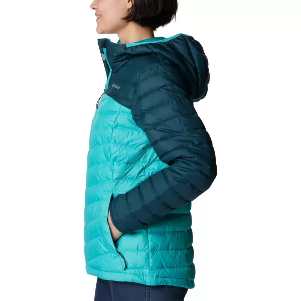 Columbia Womens Westridge Hooded Down JacketNight WaveBright Aqua