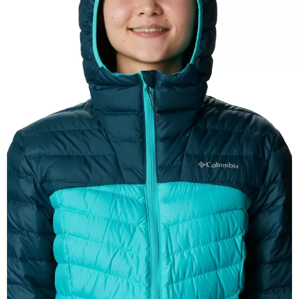 Columbia Womens Westridge Hooded Down JacketNight WaveBright Aqua