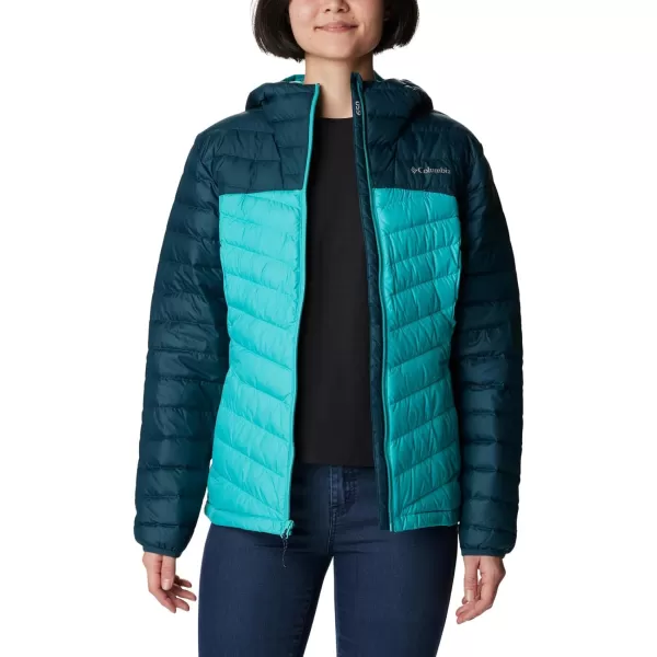 Columbia Womens Westridge Hooded Down JacketNight WaveBright Aqua