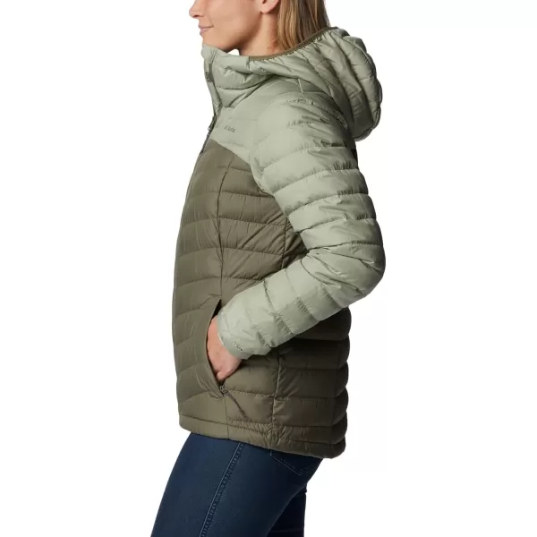 Columbia Womens Westridge Hooded Down JacketSafariStone Green