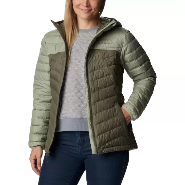 Columbia Womens Westridge Hooded Down JacketSafariStone Green