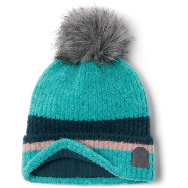 Columbia Womens Winter Blur Pom BeanieBright Aqua Night Wave