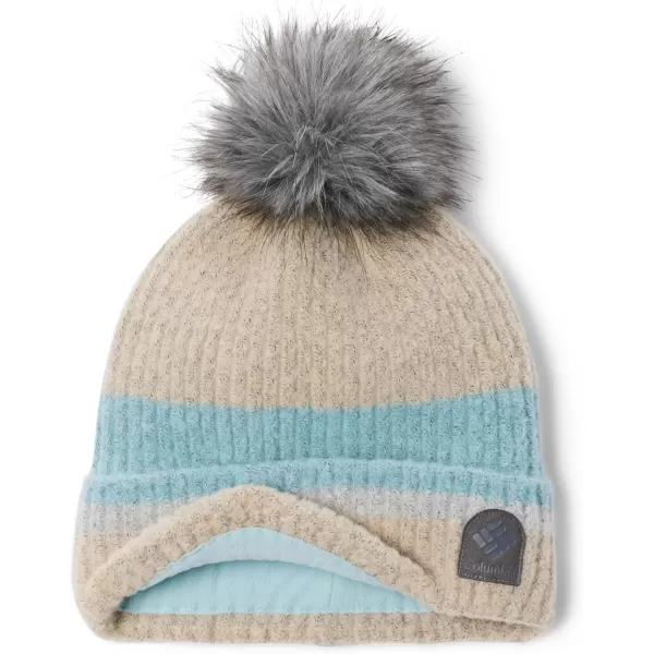 Columbia Womens Winter Blur Pom BeanieDark Stone Aqua Haze