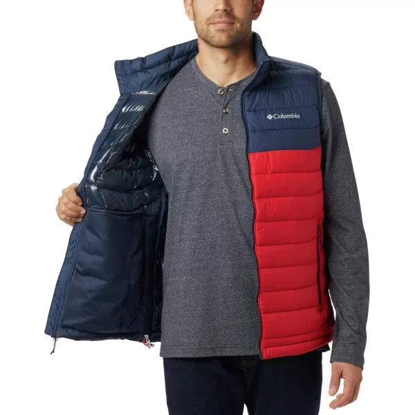 Columbia mens Powder Lite VestMountain RedCollegiate Navy