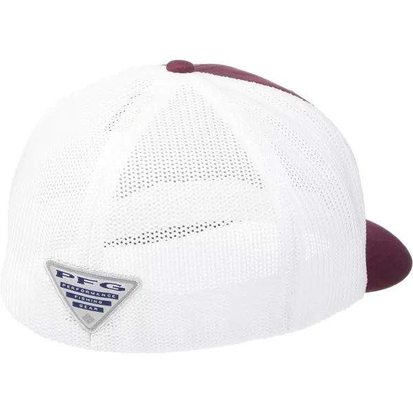 Columbia unisexadult Collegiate Pfg Mesh Ball CapTam  Deep Maroon