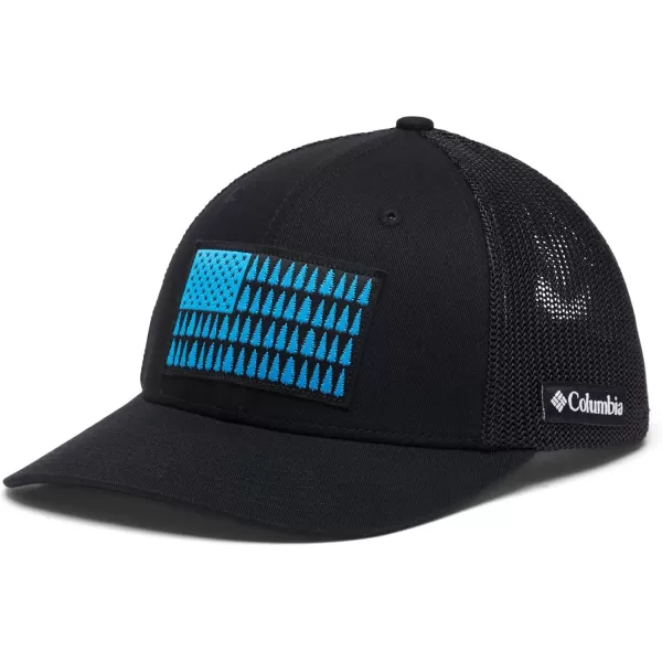 Columbia unisexadult Tree Flag Mesh Ball Cap  High CrownBlackCompass Blue