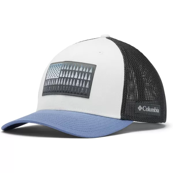 Columbia unisexadult Tree Flag Mesh Ball Cap  High CrownWhiteSharkBluestone