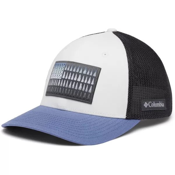 Columbia unisexadult Tree Flag Mesh Ball Cap  High CrownWhiteSharkBluestone