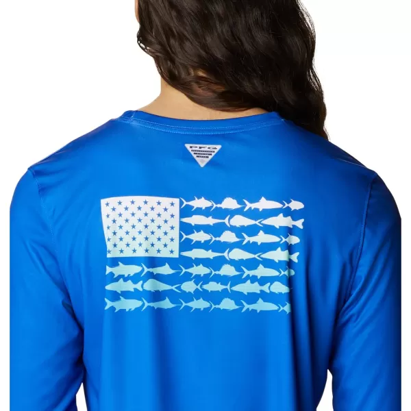 Womens Tidal Tee PFG Fish Flag LsBlue MacawGulf Stream Gradient