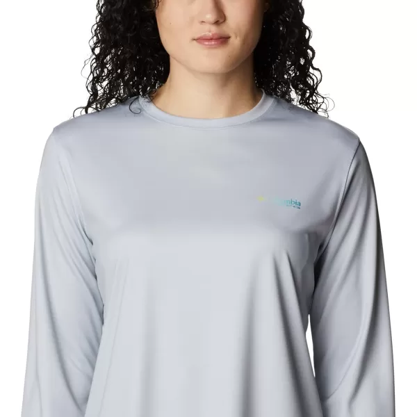 Womens Tidal Tee PFG Fish Flag LsCool GreyDeep Marine Gradient