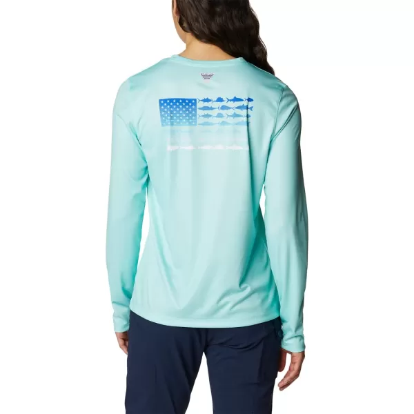 Womens Tidal Tee PFG Fish Flag LsGulf StreamAtoll Gradient