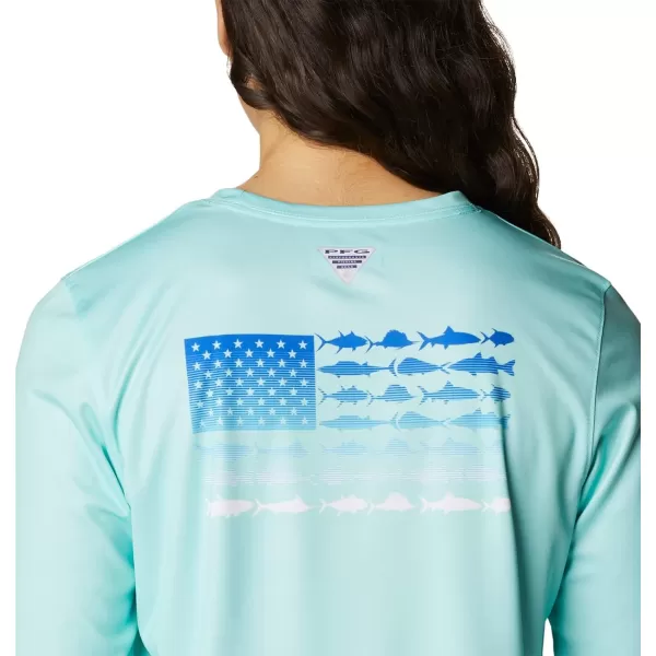 Womens Tidal Tee PFG Fish Flag LsGulf StreamAtoll Gradient