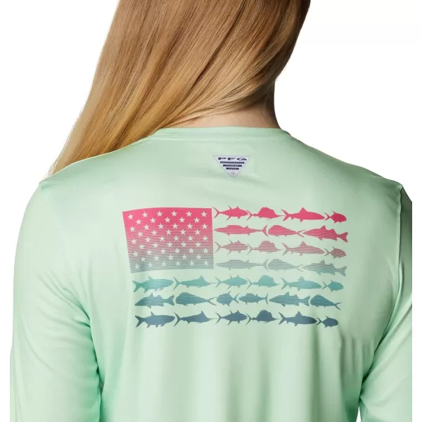 Womens Tidal Tee PFG Fish Flag LsKey WestCactus Pink Gradient