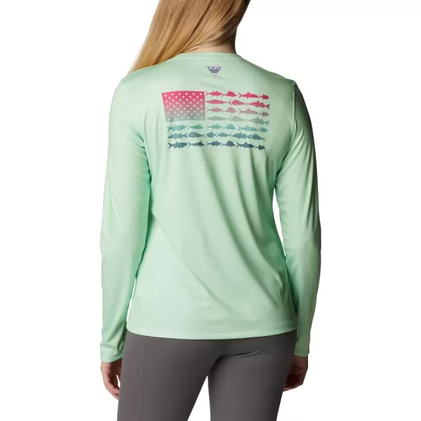 Womens Tidal Tee PFG Fish Flag LsKey WestCactus Pink Gradient