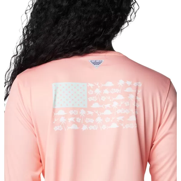 Womens Tidal Tee PFG Fish Flag LsTiki PinkFish and Friends Flag