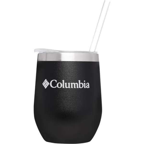 Columbia 12 fl oz DoubleWall Insulated Vacuum Cocktail Tumbler with Straw StainlessBlack