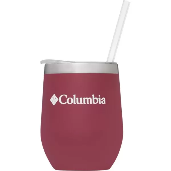 Columbia 12 fl oz DoubleWall Insulated Vacuum Cocktail Tumbler with Straw StainlessWine Berry