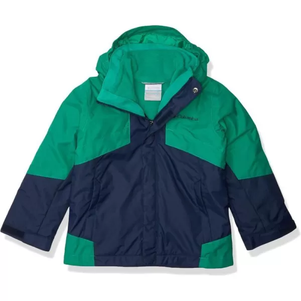 Columbia Boys Bugaboo II Fleece Interchange JacketCollegiate NavyEmerald Green