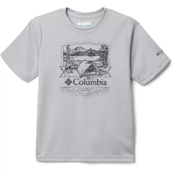 Columbia Boys Fork Stream Short Sleeve Graphic ShirtColumbia GreyLakeside Badge