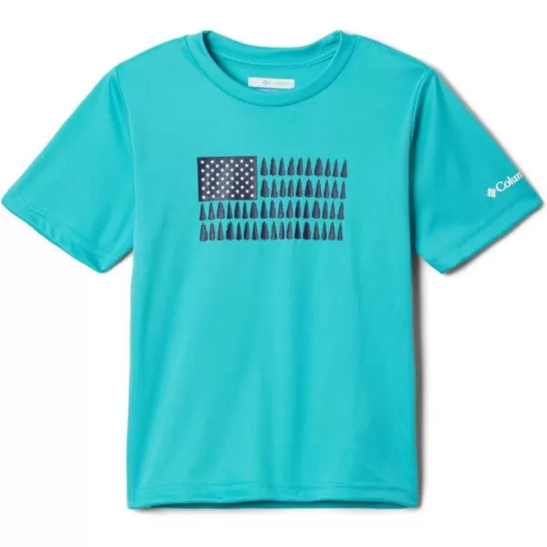 Columbia Boys Grizzly Ridge Short Sleeve Graphic ShirtBright AquaPatriotic Pines Graphic