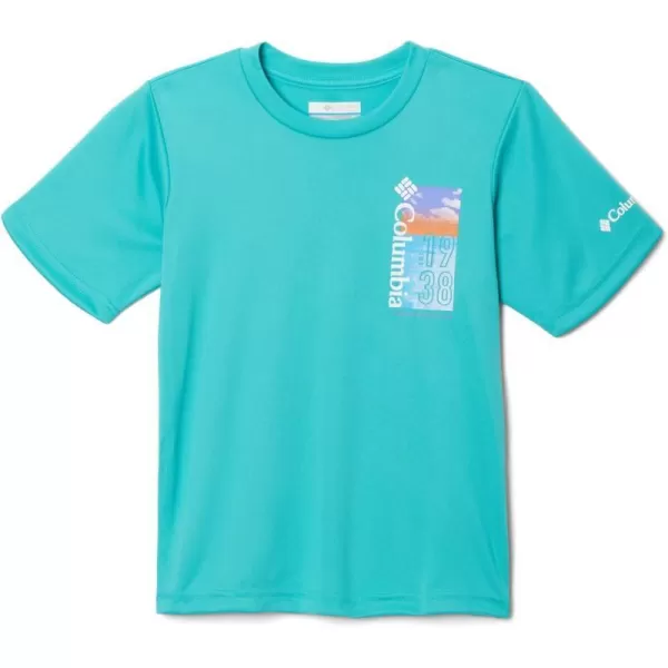 Columbia Boys Grizzly Ridge Short Sleeve Graphic ShirtBright AquaPositive Outlook Graphic