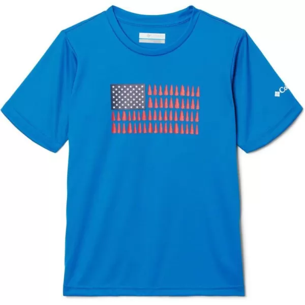 Columbia Boys Grizzly Ridge Short Sleeve Graphic ShirtBright IndigoPatriotic Pines Graphic