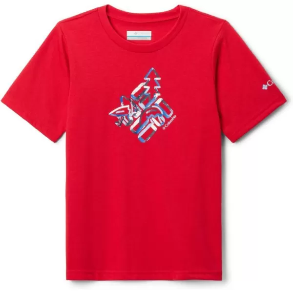 Columbia Boys La Poudre Pass Short Sleeve TeeMountain RedCamptastic