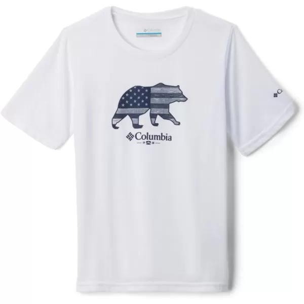 Columbia Boys La Poudre Pass Short Sleeve TeeWhite  Abearica