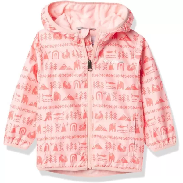 Columbia Boys Mini Pixel Grabber Ii Wind JacketPink Sand Camp Hieroglyphs