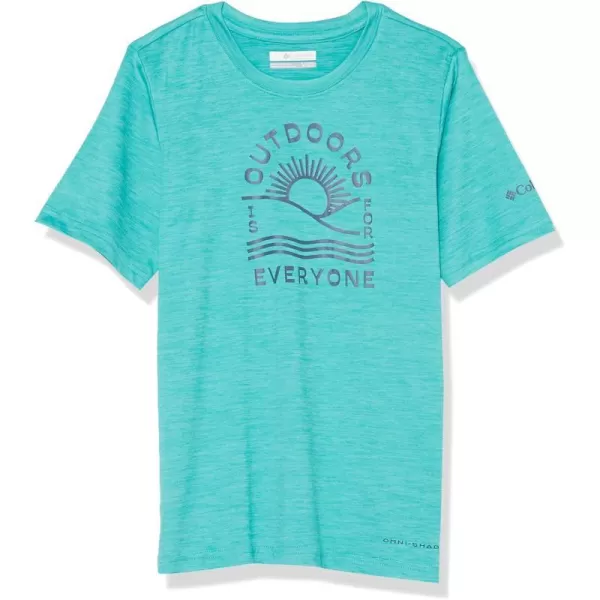 Columbia Boys Mount Echo Short Sleeve Graphic ShirtBright Aqua HeatherOutdoors Everyone Grx