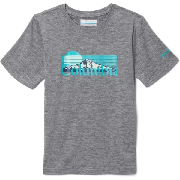 Columbia Boys Mount Echo Short Sleeve Graphic ShirtColumbia Grey HeatherInverted Moonrise