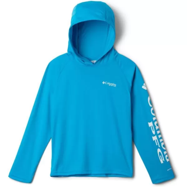 Columbia Boys PFG Terminal Tackle HoodieOcean BlueWhite Logo