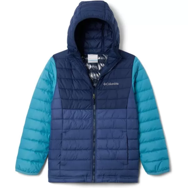 Columbia Boys Powder Lite Hooded JacketDark MountainCollegiate NavyShasta