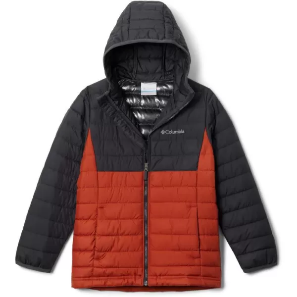 Columbia Boys Powder Lite Hooded JacketWarp RedShark