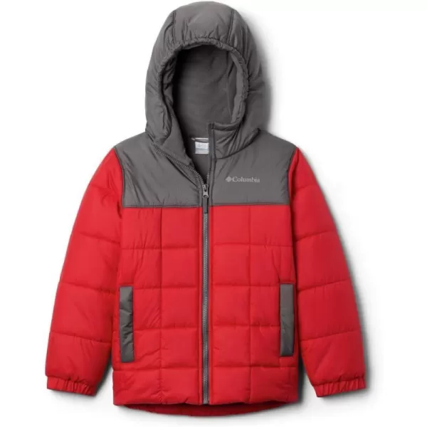 Columbia Boys Puffect II Puffer Full Zip Water Resistant InsulatedMountain RedCity Grey