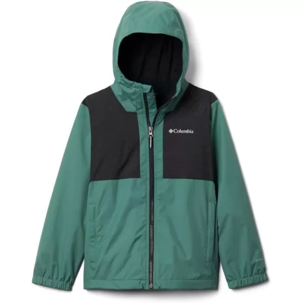 Columbia Boys Rainy Trails Fleece Lined JacketThyme GreenBlack Slub