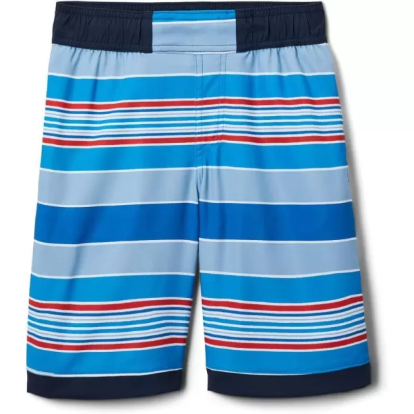 Columbia Boys Sandy Shores Boardshort MoistureWicking UV Sun ProtectionBright Indigo Danby StripeCollegiate Navy