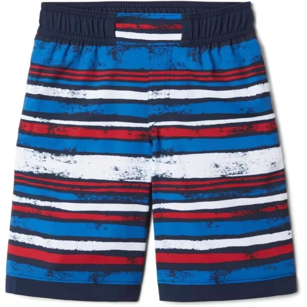 Columbia Boys Sandy Shores Boardshort MoistureWicking UV Sun ProtectionCollegiate Navy Texture Stripe