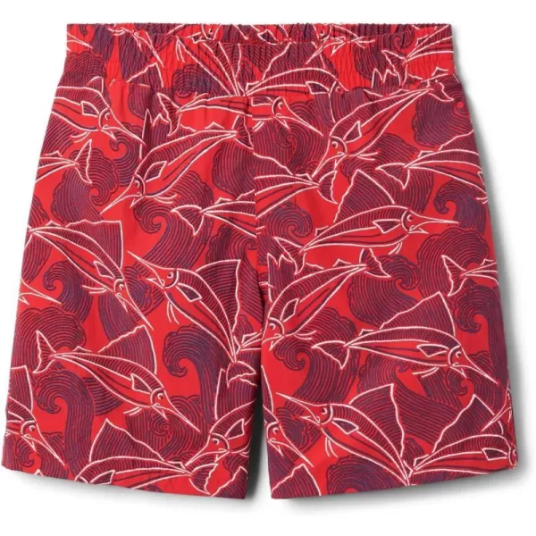 Columbia Boys Super Backcast ShortRed Spark Fish Waves