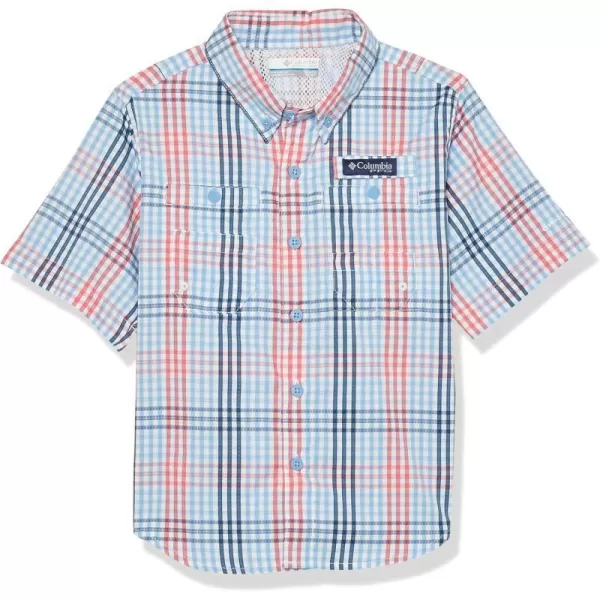 Columbia Boys Super Tamiami Short Sleeve ShirtAgate Blue Blanket Gingham