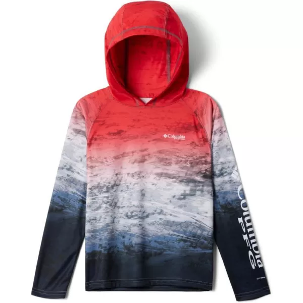 Columbia Boys Super Terminal Tackle HoodieRed Spark Deepsea Fade