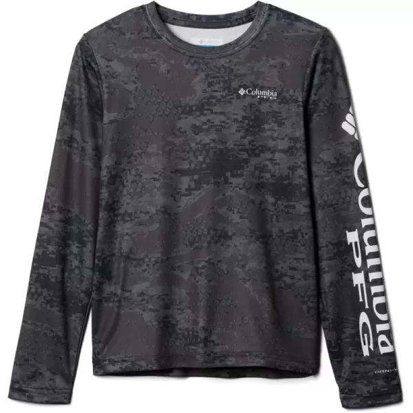 Columbia Boys Super Terminal Tackle Long SleeveBlack Pfg Camo Print